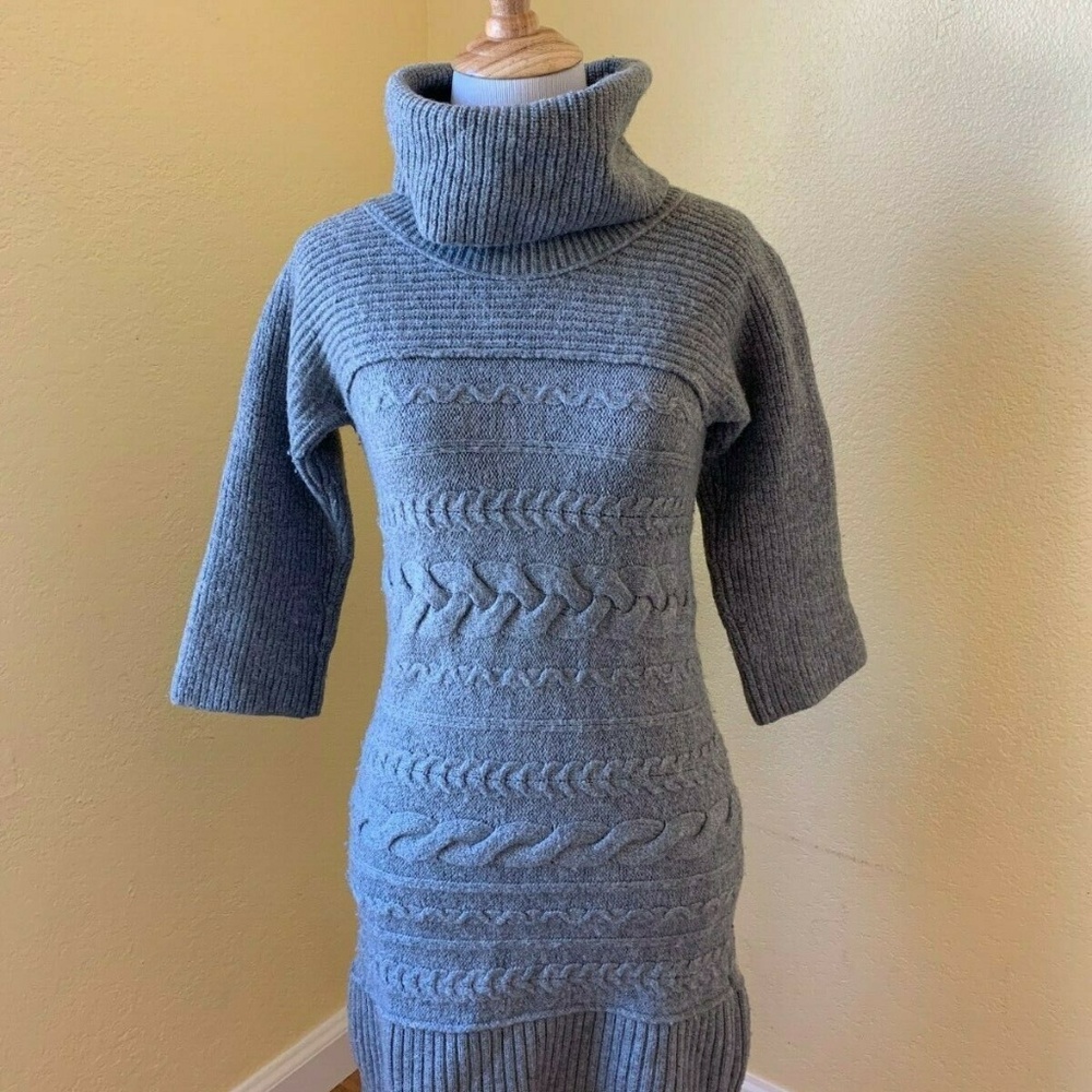 Banana Republic Cable Knit Wool Sweater Dress S